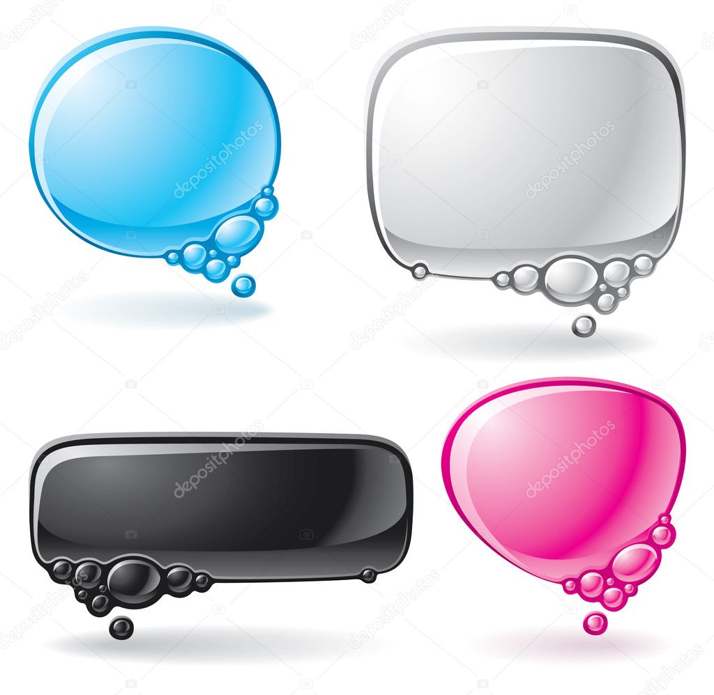 Color speech bubble set