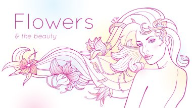 Flowers and the Beauty clipart