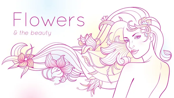 Flores e a Beleza — Vetor de Stock