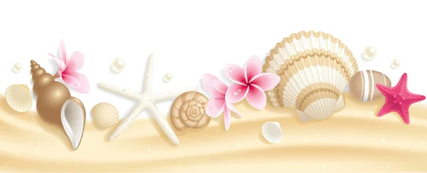 Seashell koptekst Rechtenvrije Stockvectors