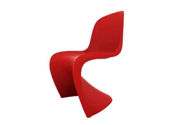 白色孤立的红色椅子 — 图库照片