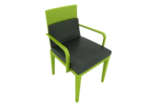 Cadeira de couro verde isolado no branco — Fotografia de Stock
