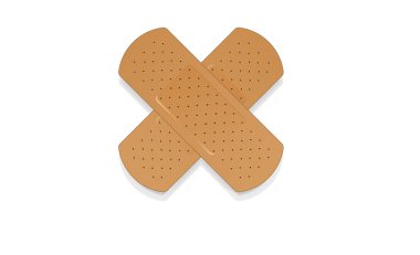 Band-aid on white, apply a plaster clipart