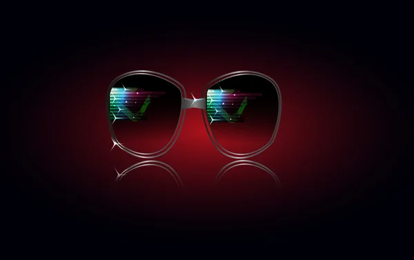 Cool Photo Realistic Black Sunglasses — Stock Vector