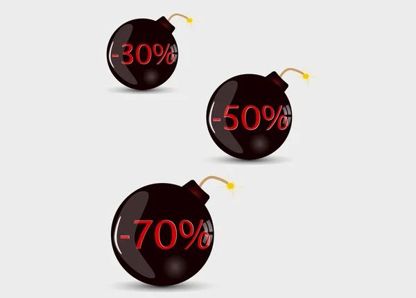Illustration vectorielle bombe noire, bannières — Image vectorielle