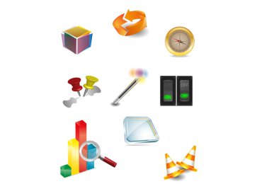 Set of vector design elements 3D icons clipart