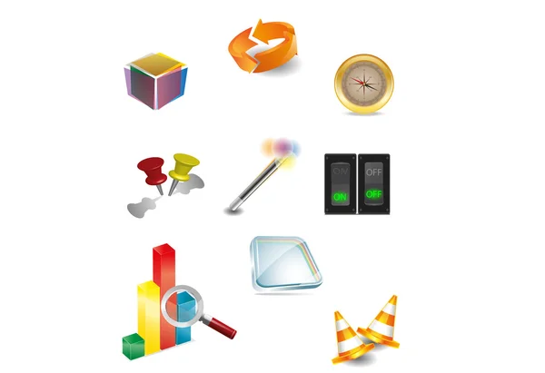 Conjunto de elementos de design vetorial ícones 3D —  Vetores de Stock