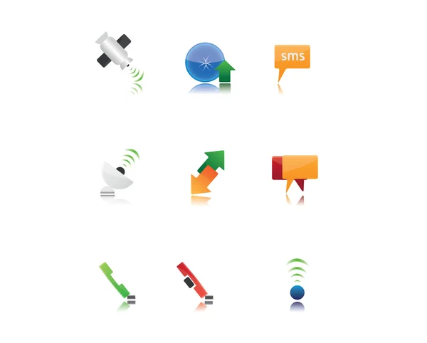 Icono conjunto de comunicaciones — Archivo Imágenes Vectoriales