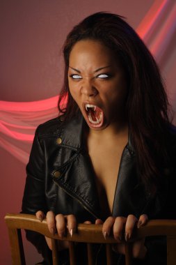 Multiracial Female Vampire (1) clipart