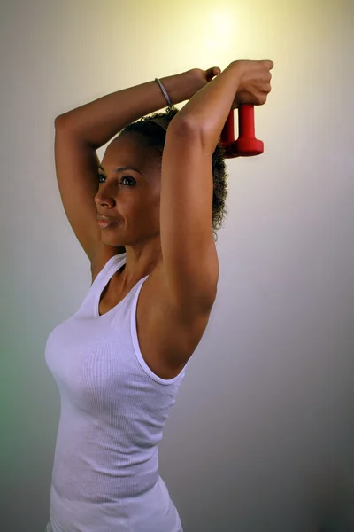 Güzel olgun siyah kadın egzersiz (4) — Stok fotoğraf