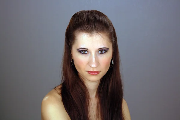 Mooie jonge brunette, headshot — Stockfoto