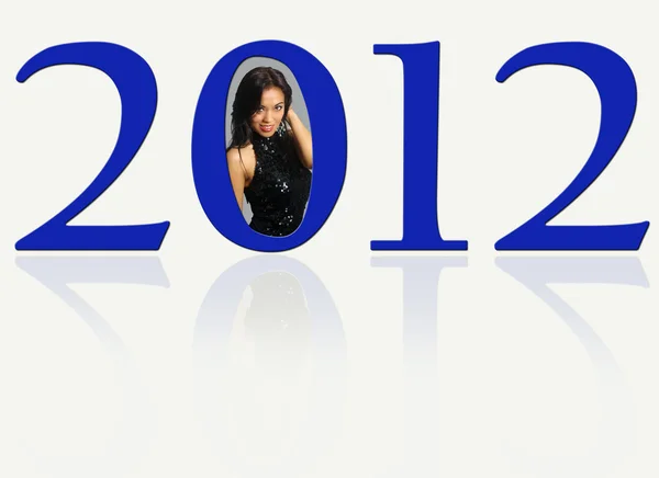 "2012" with a Glamourous Indonesian Beauty — Stock Photo, Image