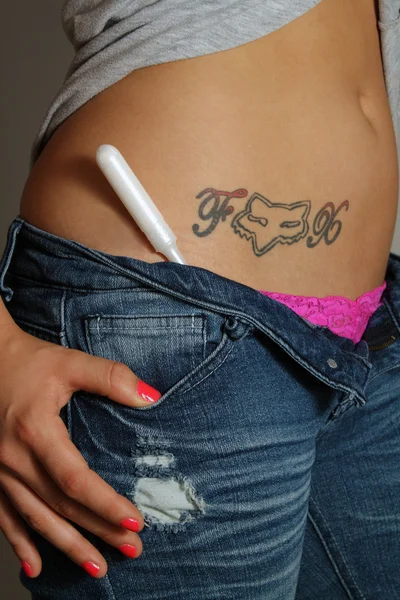 Tampon Tucked in Jeans (1) — Stock Photo, Image