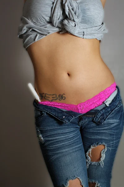 Tampon Tucked in Jeans (2) — Stock Photo, Image