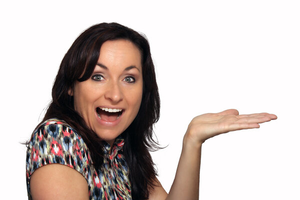 Брюнетка с вытянутой головой, ладонь вверх (6)
)