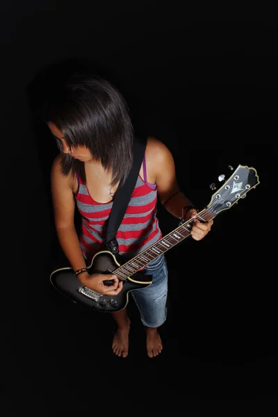 Schöne Teen Mädchen Gitarristin (1) — Stockfoto