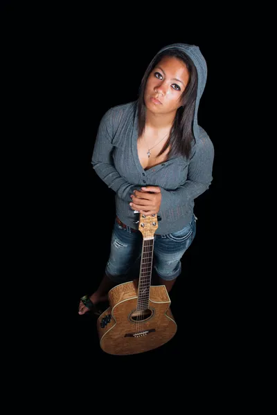 Härlig tonåring flicka gitarrist (9) — Stockfoto