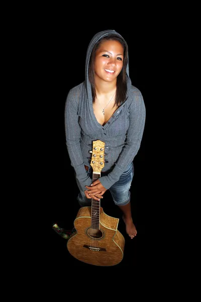 Belle adolescent fille guitariste (11 ) — Photo