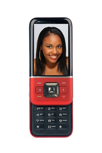 stock image Cell Phone with Beautiful Haitian Girl