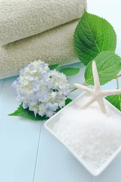 stock image Sea Salt Bath Scrub in a Spa Setting