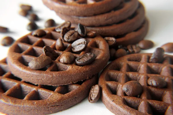 Galletas de chocolate con granos de café —  Fotos de Stock