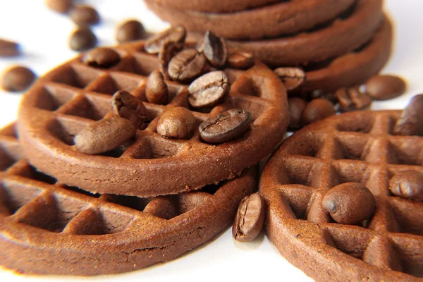 Biscoitos de chocolate com grãos de café — Fotografia de Stock