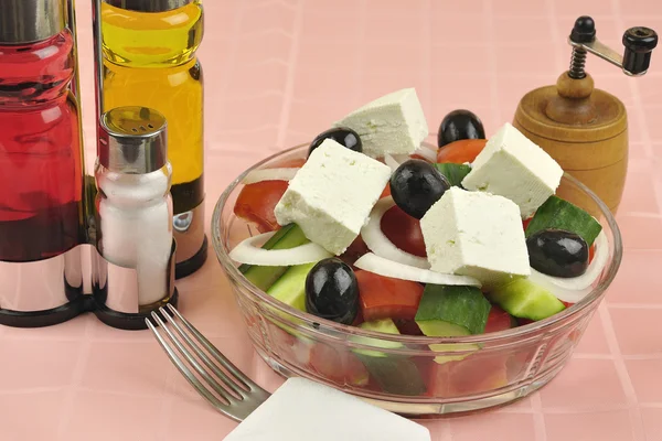 Greek salad arrangement — Stock Photo, Image