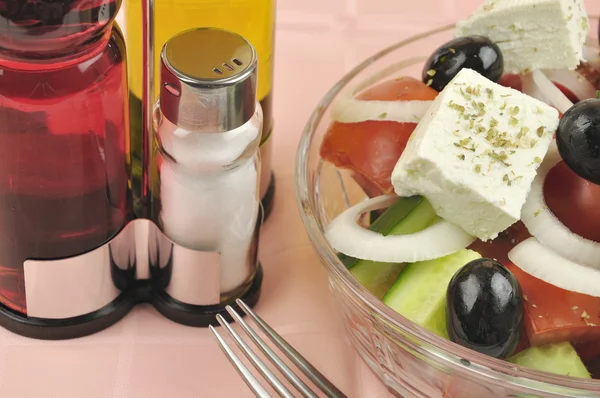 Greek salad close up — Stock Photo, Image
