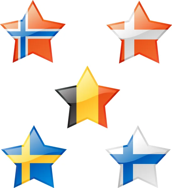 Banderas estrella — Archivo Imágenes Vectoriales