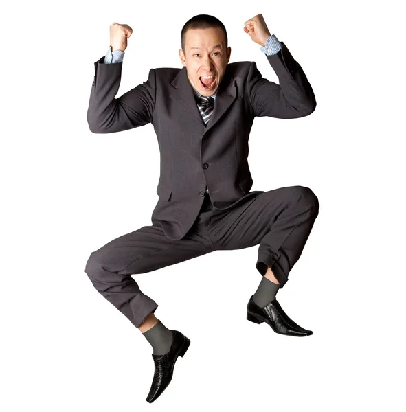Feliz hombre de negocios saltando — Foto de Stock