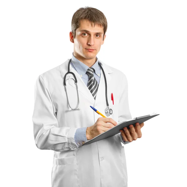 Jeune médecin homme avec stéthoscope — Photo