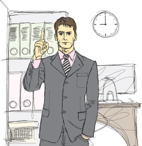 Homme d'affaires en costume — Image vectorielle