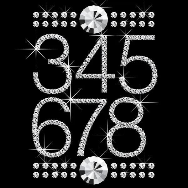 Diamond bokstäver med ädelstenar 07 — Stock vektor