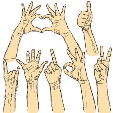 vector human hands isolated clipart