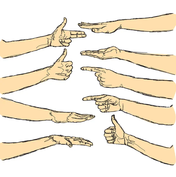 Διάνυσμα ανθρώπινα χέρια απομονωθεί — Διανυσματικό Αρχείο