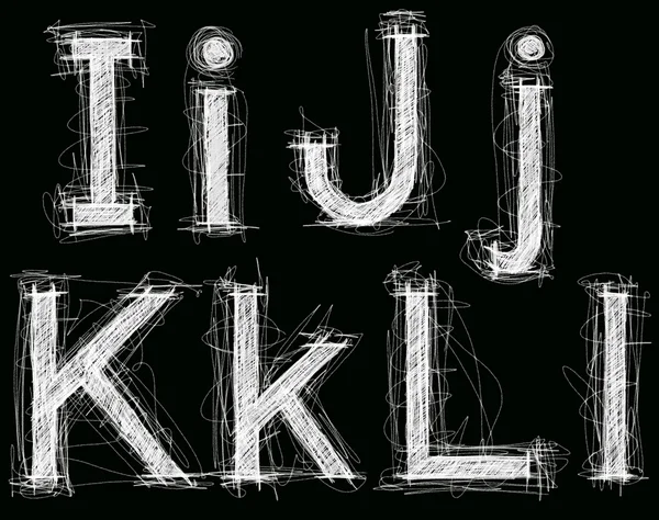 Letters en cijfers schetsen met potlood nieuwe — Stockfoto