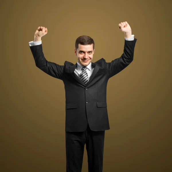 Businessman with hands up Royalty Free Stock Photos