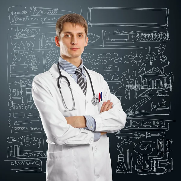 Mladý lékař muž s stetoskop — Stock fotografie