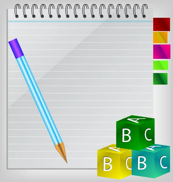 Bloc-notes et stylo — Image vectorielle