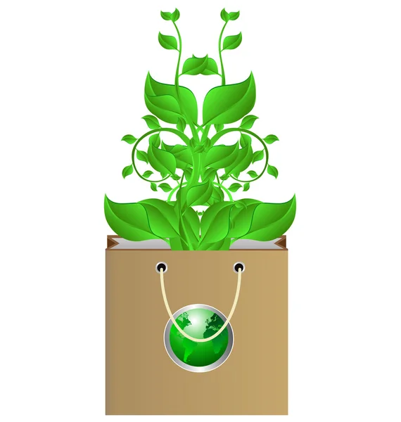Bag and plant — Wektor stockowy