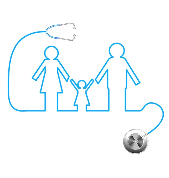 Stethoscope and family Vector Graphics