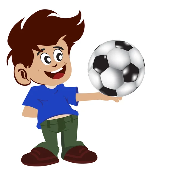 Junge und Fußball — Stockvektor