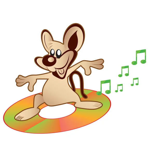 Rat and music — Stock Vector