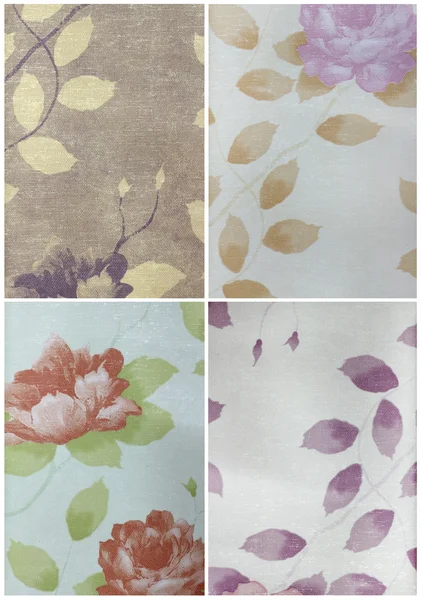 Conjunto de textura de papel, con patrón de flores — Foto de Stock