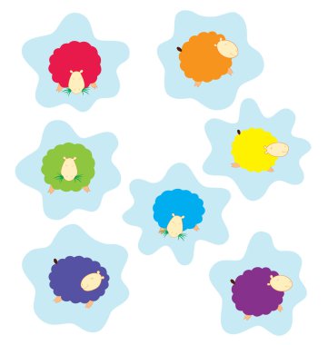 Rainbow Lambs clipart