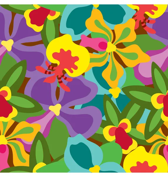 Zomer orchid patroon — Stockvector