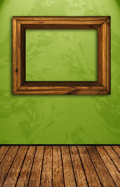 Quarto vintage com parede verde — Fotografia de Stock