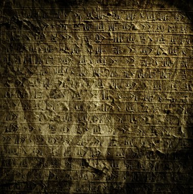 Egyptian hieroglyphs. High contrast and sepia tint. clipart