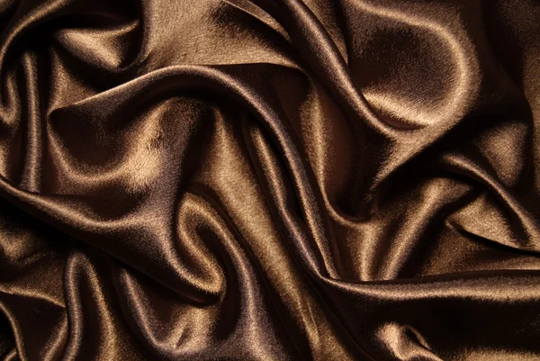 Tissu abstrait soie brune ondulée — Photo