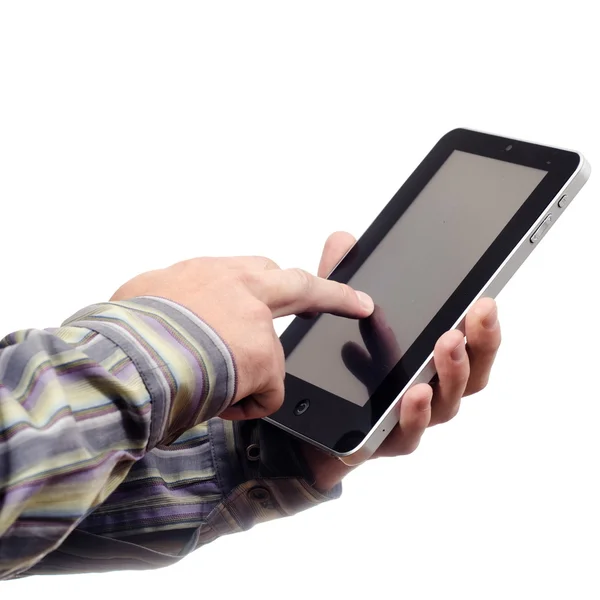 Hand with tablet pc — Stock Photo, Image